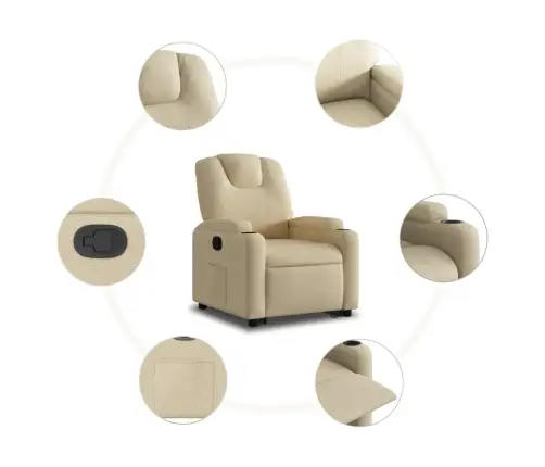 Püsti Tõusmist Toetav Tugitool, Kreemjas, Kangas