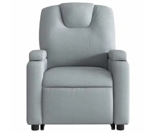 Masāžas Krēsls, Paceļams, Atgāžams, Gaiši Pelēks Audums Vidaxl