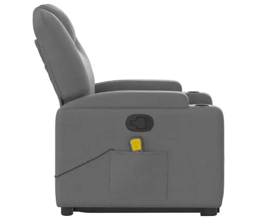 Masāžas Krēsls, Paceļams, Atgāžams, Tumši Pelēks Audums Vidaxl