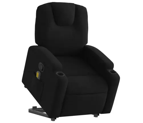 Masāžas Krēsls, Paceļams, Atgāžams, Melns Audums Vidaxl