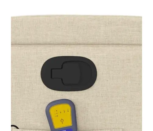 Masāžas Krēsls, Paceļams, Atgāžams, Krēmkrāsas Audums Vidaxl