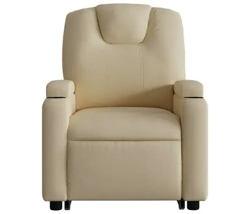 Masāžas Krēsls, Paceļams, Atgāžams, Krēmkrāsas Audums Vidaxl