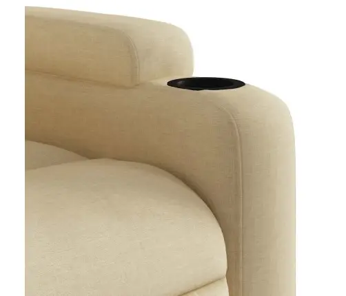 Masāžas Krēsls, Paceļams, Atgāžams, Krēmkrāsas Audums Vidaxl