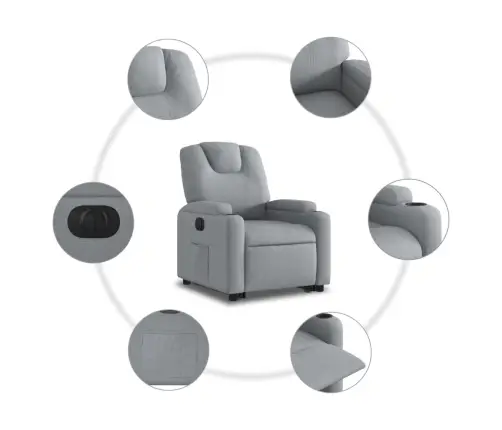 Elektrisks Atpūtas Krēsls Paceļams/Atgāžams Gaiši Pelēks Audums Vidaxl Elektrisks Atpūtas Krēsls Paceļams/Atgāžams Gaiši Pelēks Audums Vidaxl