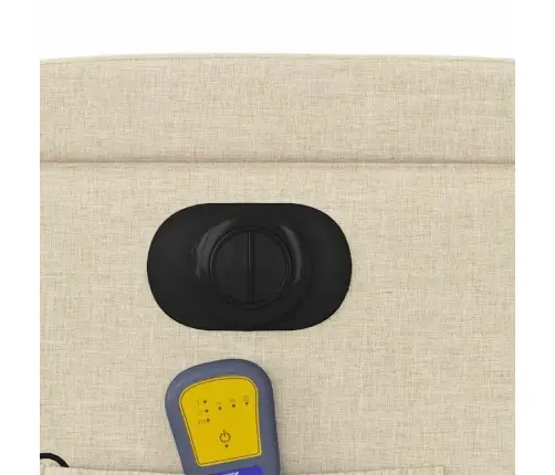 Elektrisks Masāžas Krēsls, Paceļams, Krēmkrāsas Audums Vidaxl