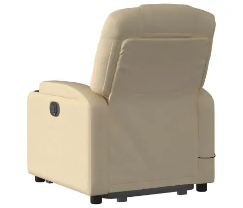 Elektrisks Masāžas Krēsls, Paceļams, Krēmkrāsas Audums Vidaxl