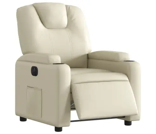 Elektrisks Atpūtas Krēsls, Atgāžams, Krēmkrāsas Mākslīgā Āda Vidaxl