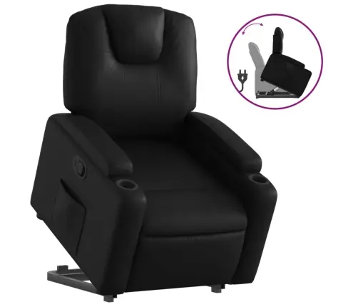 Püsti Tõusmist Toetav Tugitool, Must, Kunstnahk