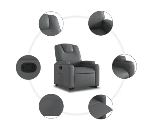 Püsti Tõusmist Toetav Tugitool, Hall, Kunstnahk