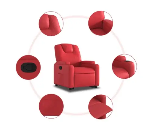 Püstitõusmist Toetav Tugitool, Punane, Kunstnahk