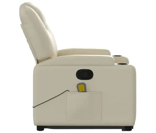 Masāžas Krēsls, Paceļams, Atgāžams, Krēmkrāsas Mākslīgā Āda Vidaxl