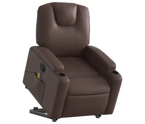 Masāžas Krēsls, Paceļams, Atgāžams, Brūna Mākslīgā Āda Vidaxl