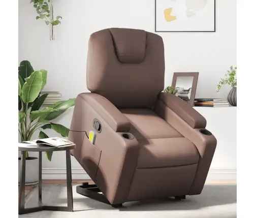 Masāžas Krēsls, Paceļams, Atgāžams, Brūna Mākslīgā Āda Vidaxl