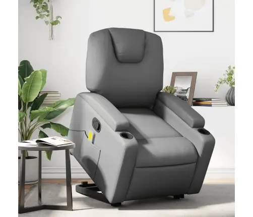 Püstitõusmist Toetav Massaažitool, Hall, Kunstnahk