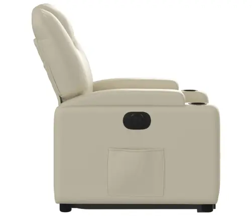 Atsistojantis Elektrinis Krėslas, Kreminis, Dirbtinė Oda