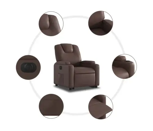 Elektrisks Atpūtas Krēsls Paceļams/Atgāžams, Brūna Mākslīgā Āda Vidaxl Elektrisks Atpūtas Krēsls Paceļams/Atgāžams, Brūna Mākslīgā Āda Vidaxl