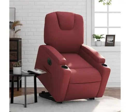 Elektrisks Atpūtas Krēsls, Paceļams, Vīnsarkana Mākslīgā Āda Vidaxl