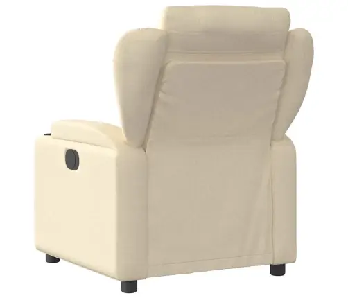 Elektrisks Atpūtas Krēsls, Atgāžams, Krēmkrāsas Audums Vidaxl
