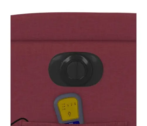 Elektrisks Masāžas Krēsls, Atgāžams, Vīnsarkans Audums Vidaxl