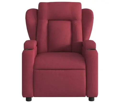 Elektrisks Masāžas Krēsls, Atgāžams, Vīnsarkans Audums Vidaxl