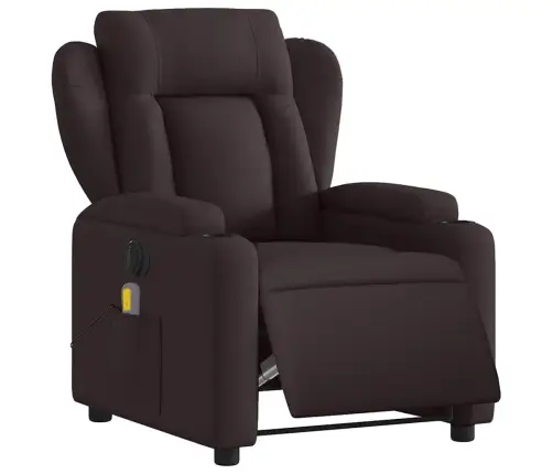 Elektrisks Masāžas Krēsls, Atgāžams, Tumši Brūns Audums Vidaxl