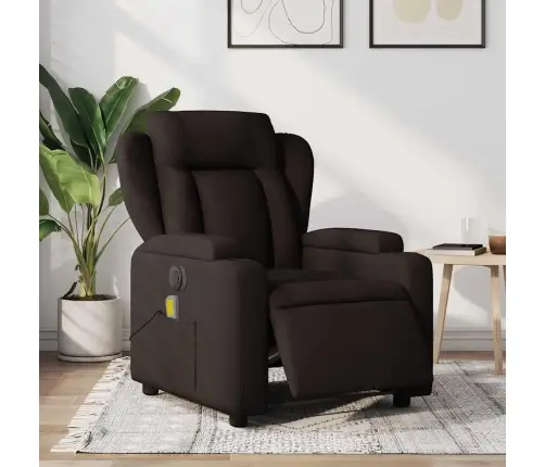 Elektrisks Masāžas Krēsls, Atgāžams, Tumši Brūns Audums Vidaxl