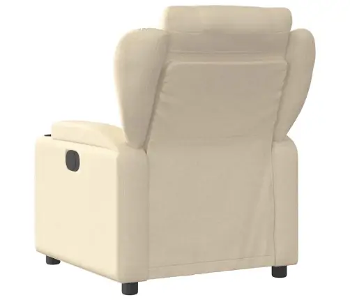 Elektrisks Masāžas Krēsls, Atgāžams, Krēmkrāsas Audums Vidaxl