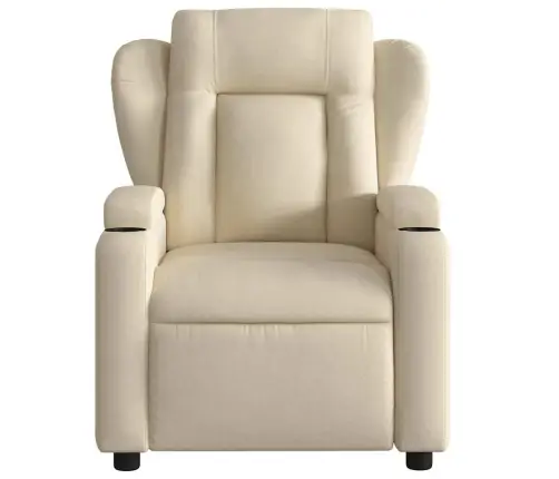 Elektrisks Masāžas Krēsls, Atgāžams, Krēmkrāsas Audums Vidaxl