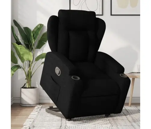 Atpūtas Krēsls, Paceļams, Atgāžams, Melns Audums Vidaxl