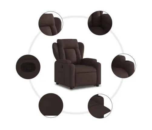 Atpūtas Krēsls, Paceļams, Atgāžams, Tumši Brūns Audums Vidaxl