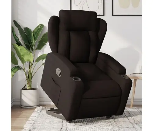 Atpūtas Krēsls, Paceļams, Atgāžams, Tumši Brūns Audums Vidaxl