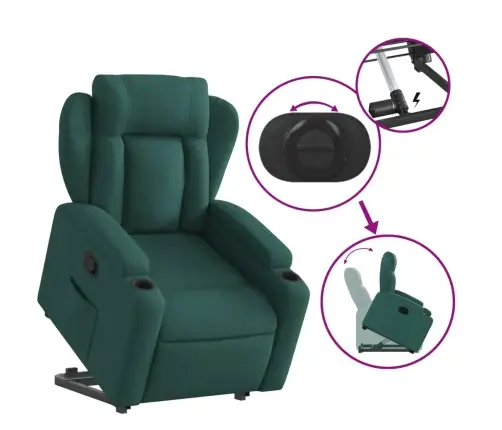 Püsti Tõusmist Toetav Tugitool, Tumeroheline, Kangas