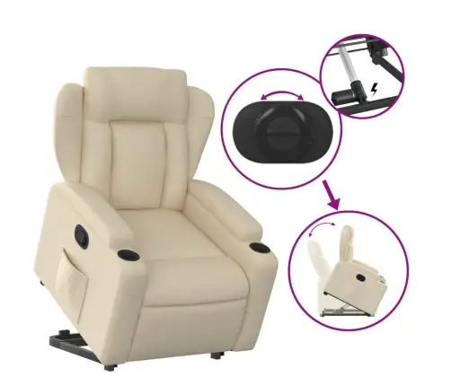 Püsti Tõusmist Toetav Tugitool, Kreemjas, Kangas