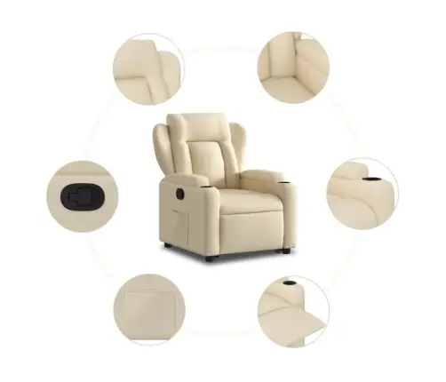 Püsti Tõusmist Toetav Tugitool, Kreemjas, Kangas