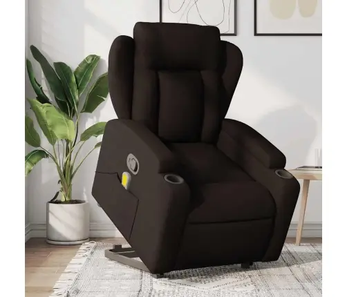 Püsti Tõusmist Toetav Massaažitool, Tumepruun, Kangas