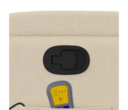 Atsistojantis Atlošiamas Masažinis Krėslas, Kreminis, Audinys