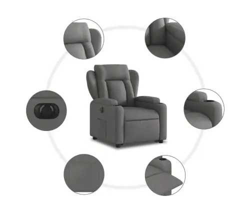Elektrisks Atpūtas Krēsls, Paceļams, Atgāžams, Pelēks Audums Vidaxl Elektrisks Atpūtas Krēsls, Paceļams, Atgāžams, Pelēks Audums Vidaxl