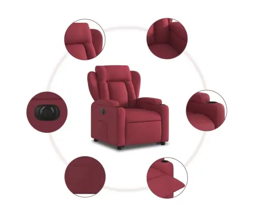 Elektrinis Atsistojantis Atlošiamas Krėslas, Vyno, Audinys