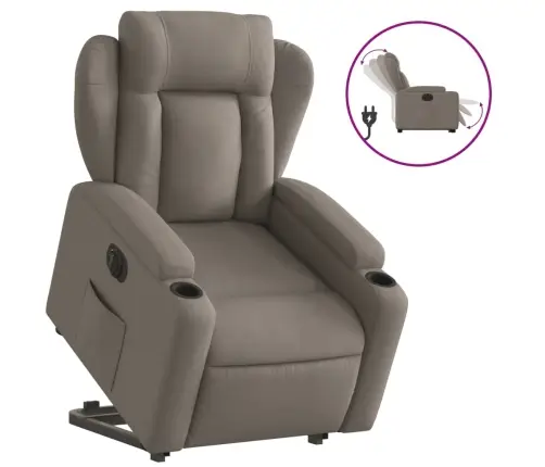 Elektrinis Atsistojantis Atlošiamas Krėslas, Taupe, Audinys
