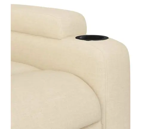 Elektrisks Masāžas Krēsls, Paceļams, Krēmkrāsas Audums Vidaxl