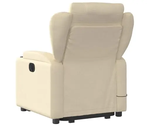 Elektrisks Masāžas Krēsls, Paceļams, Krēmkrāsas Audums Vidaxl