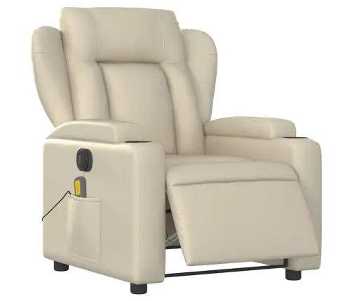 Elektrisks Masāžas Krēsls, Atgāžams, Krēmkrāsas Mākslīgā Āda Vidaxl