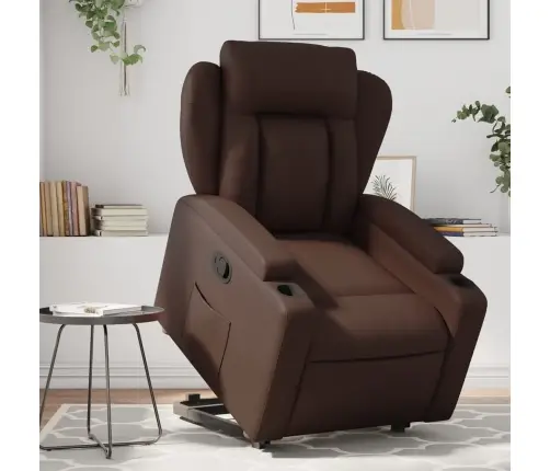 Atpūtas Krēsls, Paceļams, Atgāžams, Brūna Mākslīgā Āda Vidaxl