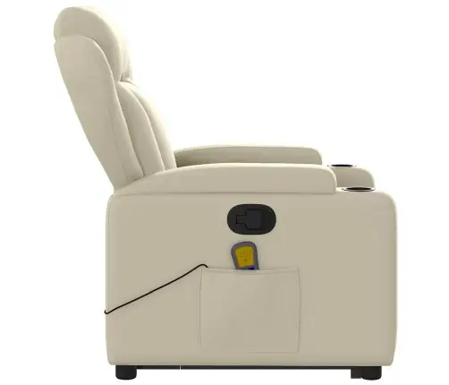 Püstitõusmist Toetav Massaažitool, Kreemjas, Kunstnahk