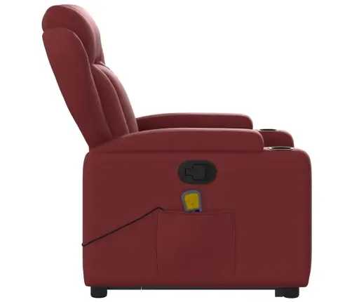 Masāžas Krēsls, Paceļams, Atgāžams, Vīnsarkana Mākslīgā Āda Vidaxl
