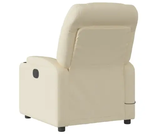 Elektrisks Masāžas Krēsls, Atgāžams, Krēmkrāsas Audums Vidaxl