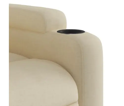 Elektrisks Masāžas Krēsls, Atgāžams, Krēmkrāsas Audums Vidaxl