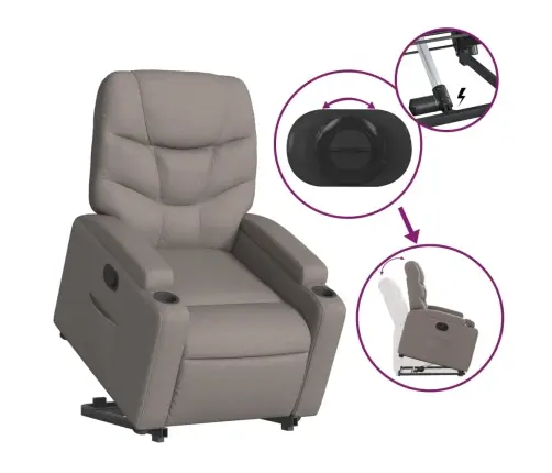 Püsti Tõusmist Toetav Tugitool, Pruunikashall, Kangas