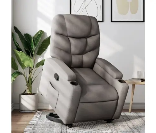 Püsti Tõusmist Toetav Tugitool, Pruunikashall, Kangas