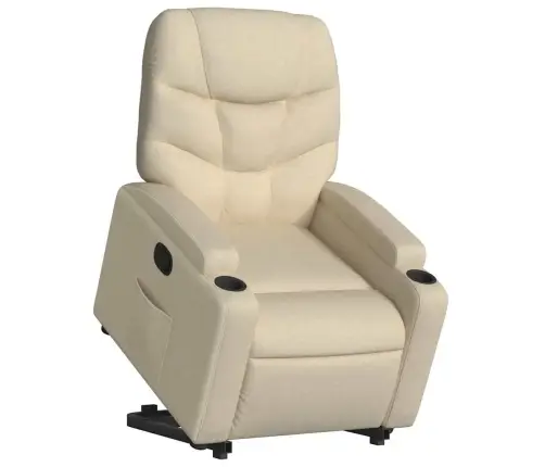 Atpūtas Krēsls, Paceļams, Atgāžams, Krēmkrāsas Audums Vidaxl